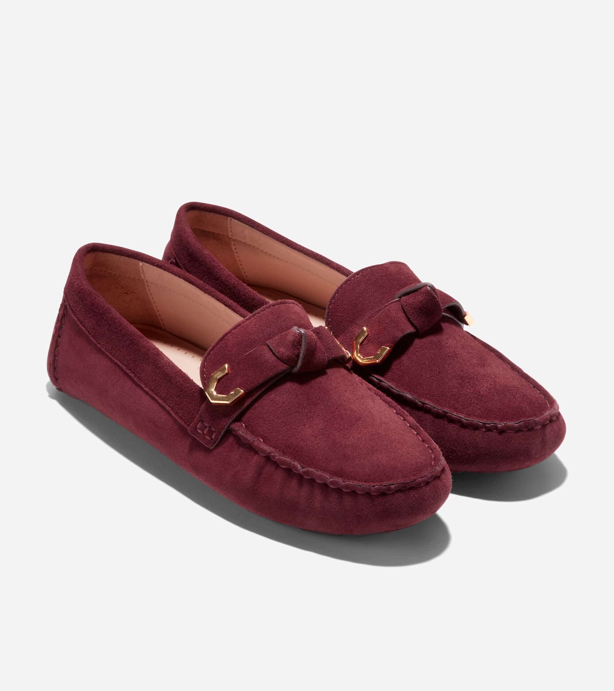 Women s Evelyn Bow Driver in Dark Red Cole Haan